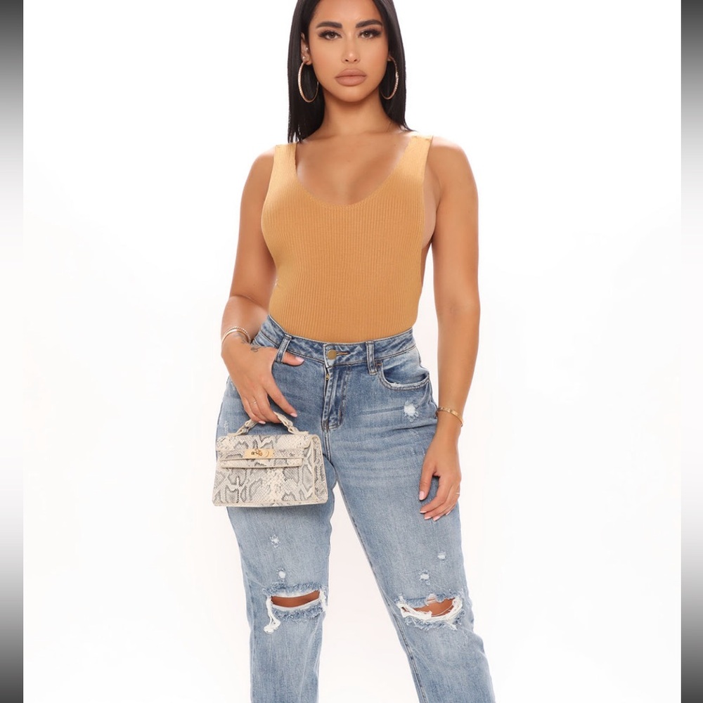 Brown Sleeveless Bodysuit